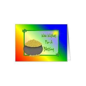  St. Patty`s Day Blessings Pot of Gold Clovers Card Health 