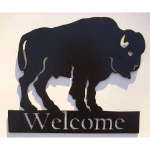   ,Southwest,Welcome Sign,Metal Art,Business,Bison 
