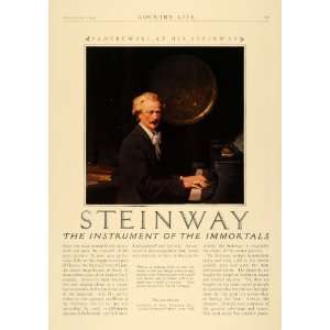   Musical Instrument Paderewski   Original Print Ad