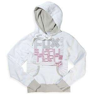    Fox Racing Womens Get Stitches Hoody   Large/White Automotive