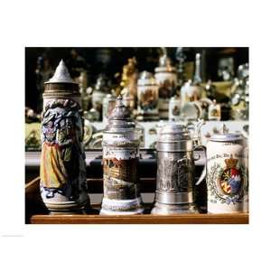 Close up of beer steins, Bavaria, Germany Beautiful MUSEUM WRAP CANVAS 