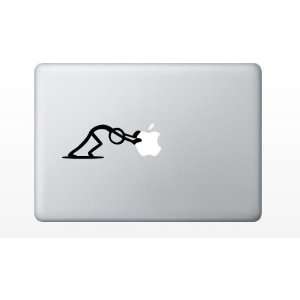  StickMan Pushing Apple MacBook Decal Sticker FREE 