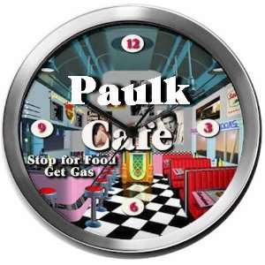  PAULK 14 Inch Cafe Metal Clock Quartz Movement Kitchen 
