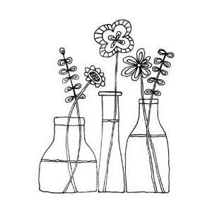   Rubber Stamp Bottled Blossoms; 3 Items/Order Arts, Crafts & Sewing