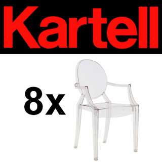 8x original Kartell Louis Ghost chair by Starck crystal  