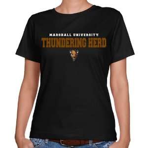 Marshall Thundering Herd Ladies Black University Name Classic Fit T 