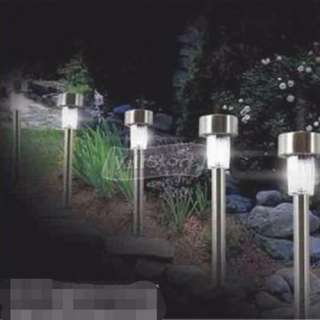 4x Stainless Steel Solar Power Night Light Garden Lamp  