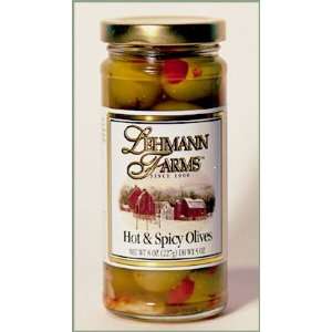 Hot & Spicy Olives / 8 oz Jar/ 6 Jars  Grocery & Gourmet 