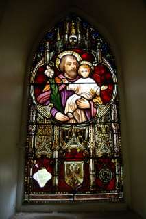 Antique Traditional Stained Glass Window St. Joseph  
