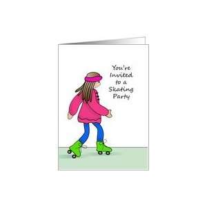  Roller Skating Party for Girls   Girl in Pink Card Toys 