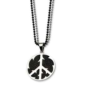 Chisel® Stainless Steel Stingray Peace Man 24 Necklace  