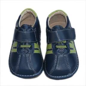 NAVY Green boys leather SQUEAKY SHOE Toddler SIZE 3  