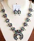 Native JWilliams Turquoise Gems Squash Blossom Necklace  