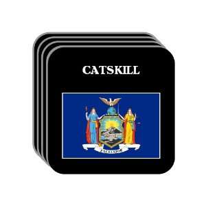  US State Flag   CATSKILL, New York (NY) Set of 4 Mini 