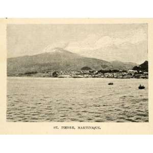  1901 Halftone Print Saint Pierre Martinique Island Town 