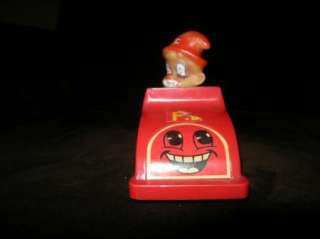 Old Japan windup Friction car with Clown fire dept. Tin  