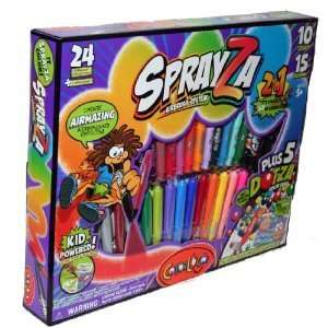 Sprayza Airbrush System 24 Pens 10 Posters 15 Stencils 876642004146 