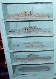 WWII Navy Spotter Recognition Miniature U.S. Ships Models + Case By 