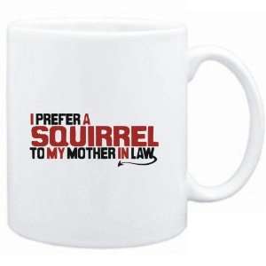  Mug White  I prefer a Squirrel to my mother in law 