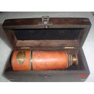  Officers Spyglass Brass Telescope with Leather, Made in 