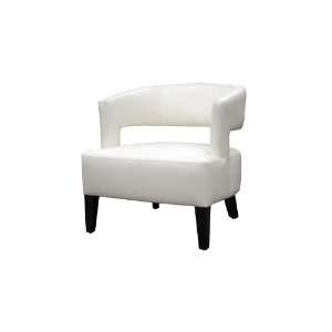  Lemoray Off White Leather Modern Club Chair
