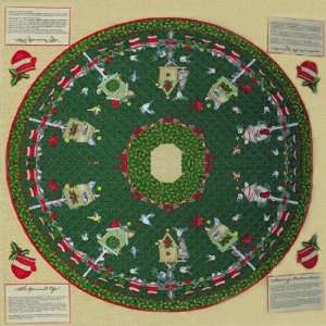  60 Wide All Spruced Up Tree Skirt Panel Green Fabric By 