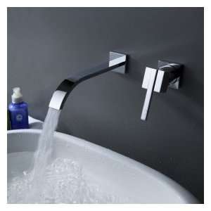 Sprinkle®   Contemporary Brass Waterfall Bathroom Sink Faucet (Wall 