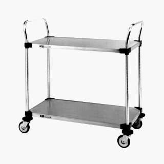 InterMetro Stainless Steel Commercial Utility Cart with 2 Shelves 