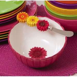  Gift Set Ceramic Shaped Small Bowl w/Spreader, Pop Goes 