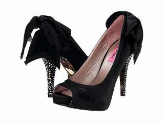 Betsey Johnson Shoes Caseyy R Pumps Black Satin Heels  