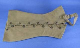 Military Leggings Spats WW I Canvas Lacing Hook Eye 14  