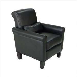  Handy Living Hannah Renu Leather Chair in Black Furniture 