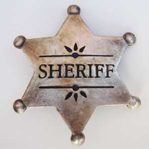  Silver Sheriff Badge   Old West Cowboy Law 1900s Obsolete 