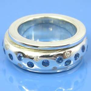  15.35 grams 925 Sterling Silver Gemstone Spin Ring size 6 