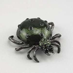  Jeweled Trinket Box  Green Spider