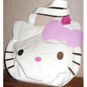    Hello Kitty WHITE PINK Bow Face Leather style Handbag Toys & Games
