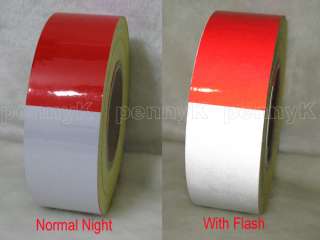 Reflective Vinyl Warning Tape 2 x 47 Red/White #R01  