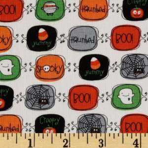  44 Wide Boo To You Halloween Squares White Fabric By 