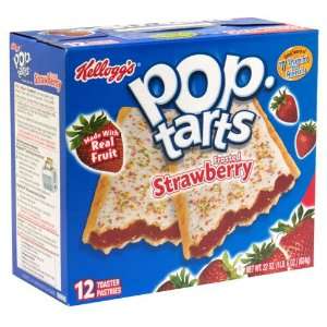 Kelloggs Pop Tarts Strawberry Frosted, 12 Count Box (Pack of 6 