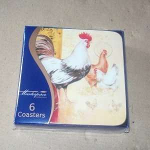 Masterpiece Collection Rooster Coasters   Set of 6