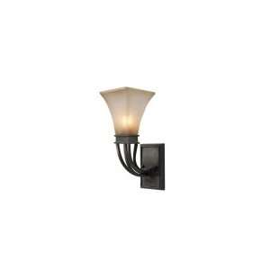    1WRT Genesis 1 Light Wall Sconce in Roan Timber with Evolution glass