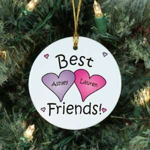  Personalized Best Friends Christmas Ornament Ceramic