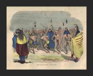 SIOUX Scalp Dance    1859, HANDCOLORED  