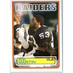  1983 Topps # 304 Rod Martin Los Angeles Raiders Football 
