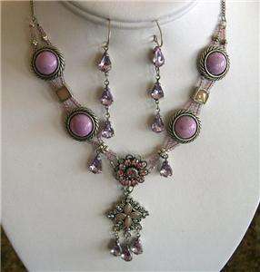 VINTAGE STYLE IMITATION CRYSTAL AMETHYST Y CHOKER SET  