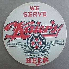 KAIERS BEER, Star of Excellence Coaster, PENNSYLVANIA *  