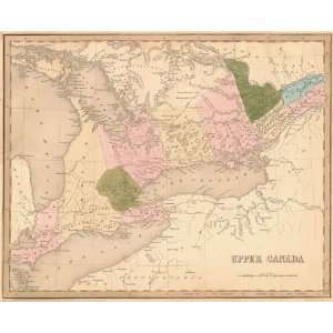    Bradford 1841 Antique Map of Upper Canada (Ontario)