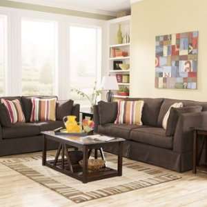  Market Square Chelsea 2 Piece Living Room Set in Chocolate 
