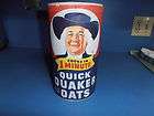 Vintage SEALED 2 lb Quick QUAKER OATS canister ~ 1962 70 ~ Advertising 