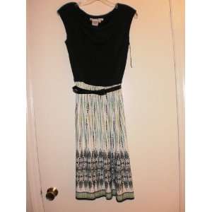  Womens Maggy London Belted Sundress with Printed Skirt 